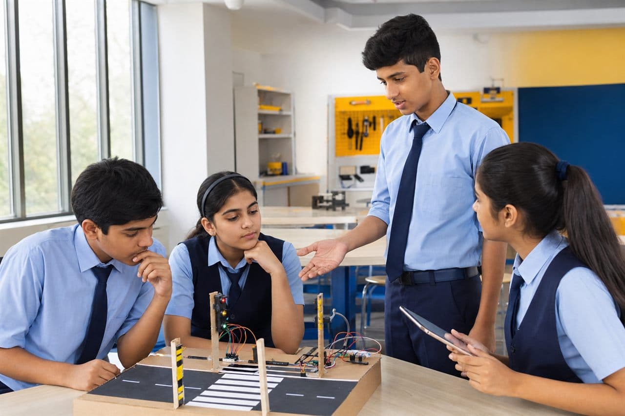Recommended image: Students exploring an environmental or biology-linked project.